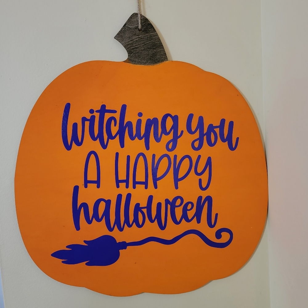 Witching You a Happy Halloween Sign - Picture 1 of 3